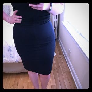 Navy Blue Pencil Skirt